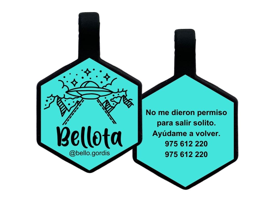 PLACA DE IDENTIFICACIÓN HEXÁGONO - ALIEN1