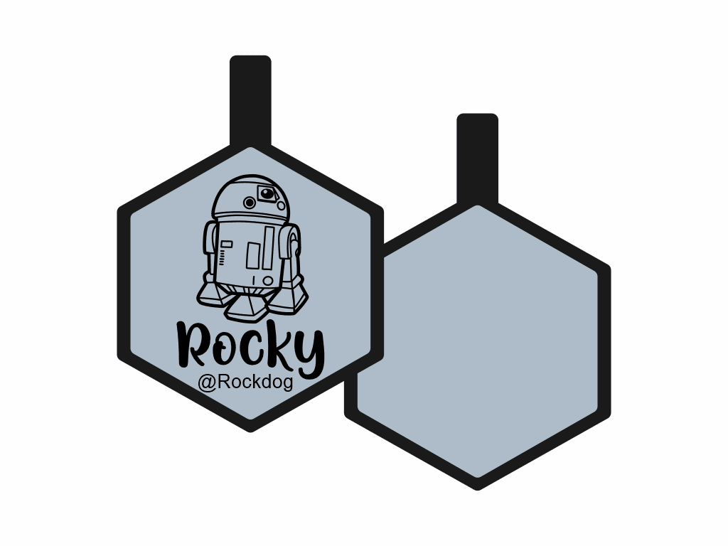 PLACA DE IDENTIFICACIÓN HEXÁGONO - R2D26