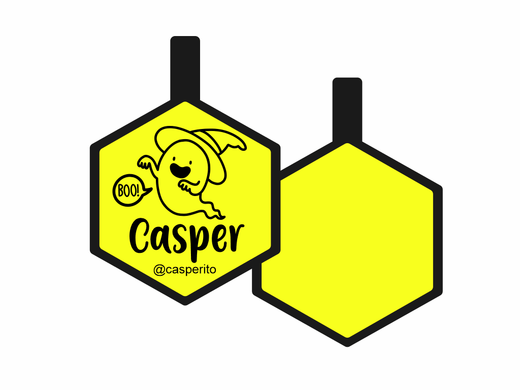 PLACA DE IDENTIFICACIÓN HALLOWEEN HEXÁGONO - BOO!6