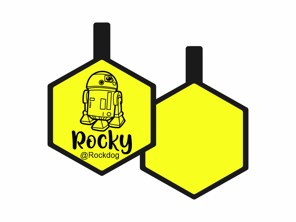 PLACA DE IDENTIFICACIÓN HEXÁGONO - R2D27