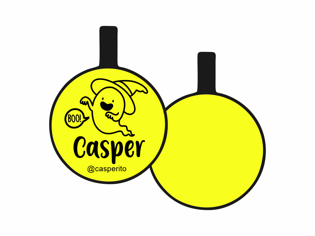 PLACA DE IDENTIFICACIÓN HALLOWEEN CÍRCULO - BOO!6