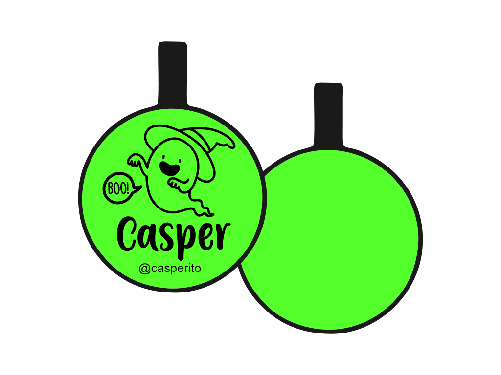 PLACA DE IDENTIFICACIÓN HALLOWEEN CÍRCULO - BOO!7