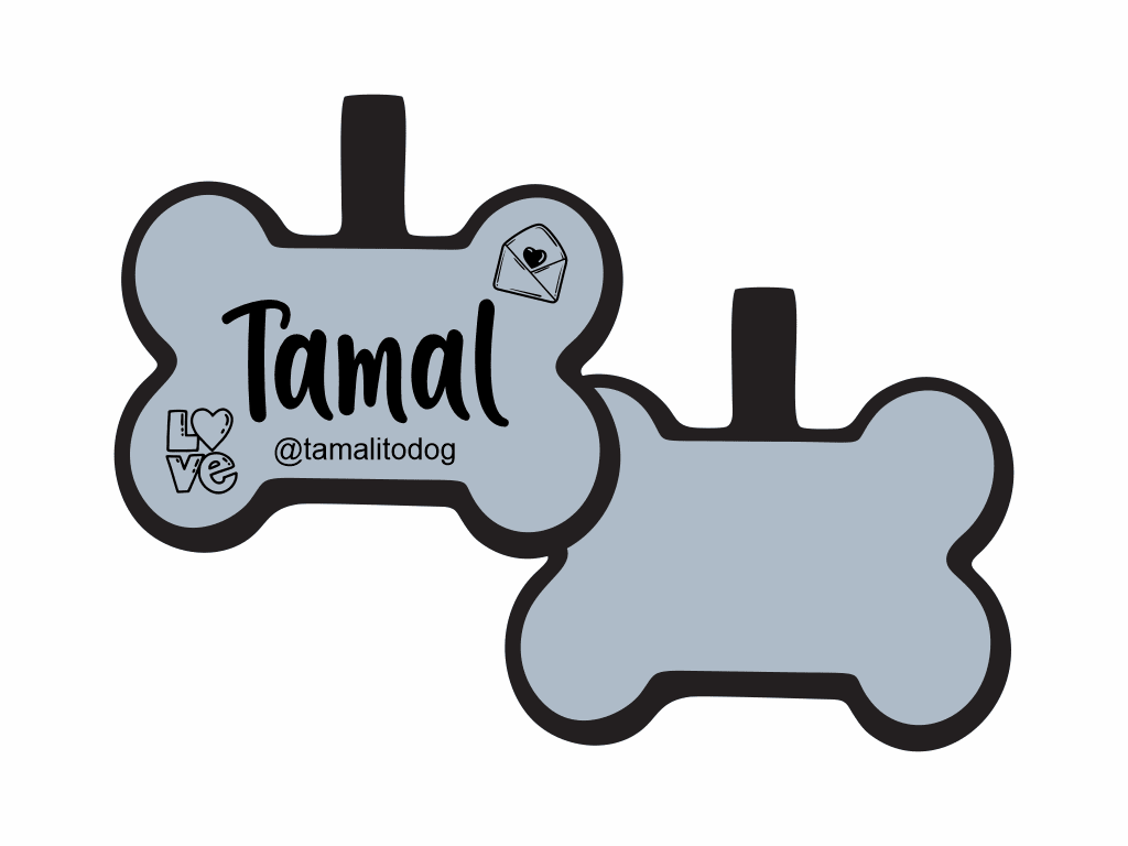 PLACA DE IDENTIFICACIÓN HUESO - LOVE LETTER5