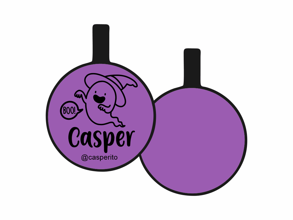 PLACA DE IDENTIFICACIÓN HALLOWEEN CÍRCULO - BOO!8