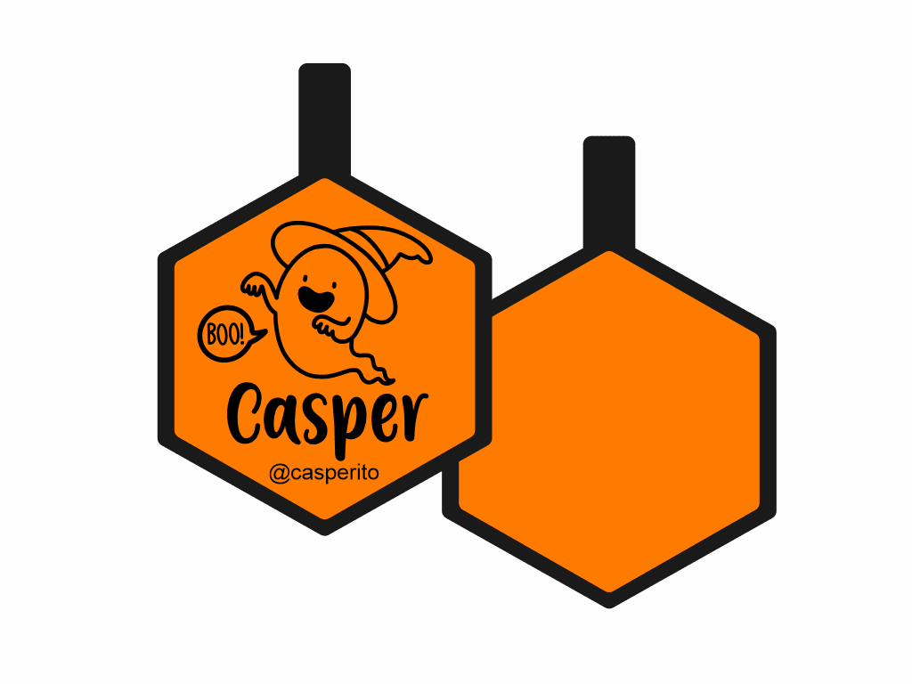 PLACA DE IDENTIFICACIÓN HALLOWEEN HEXÁGONO - BOO!9