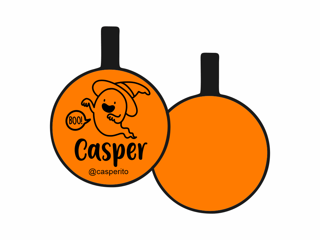 PLACA DE IDENTIFICACIÓN HALLOWEEN CÍRCULO - BOO!9