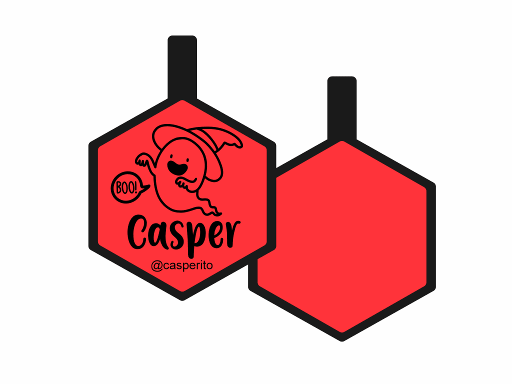 PLACA DE IDENTIFICACIÓN HALLOWEEN HEXÁGONO - BOO!11