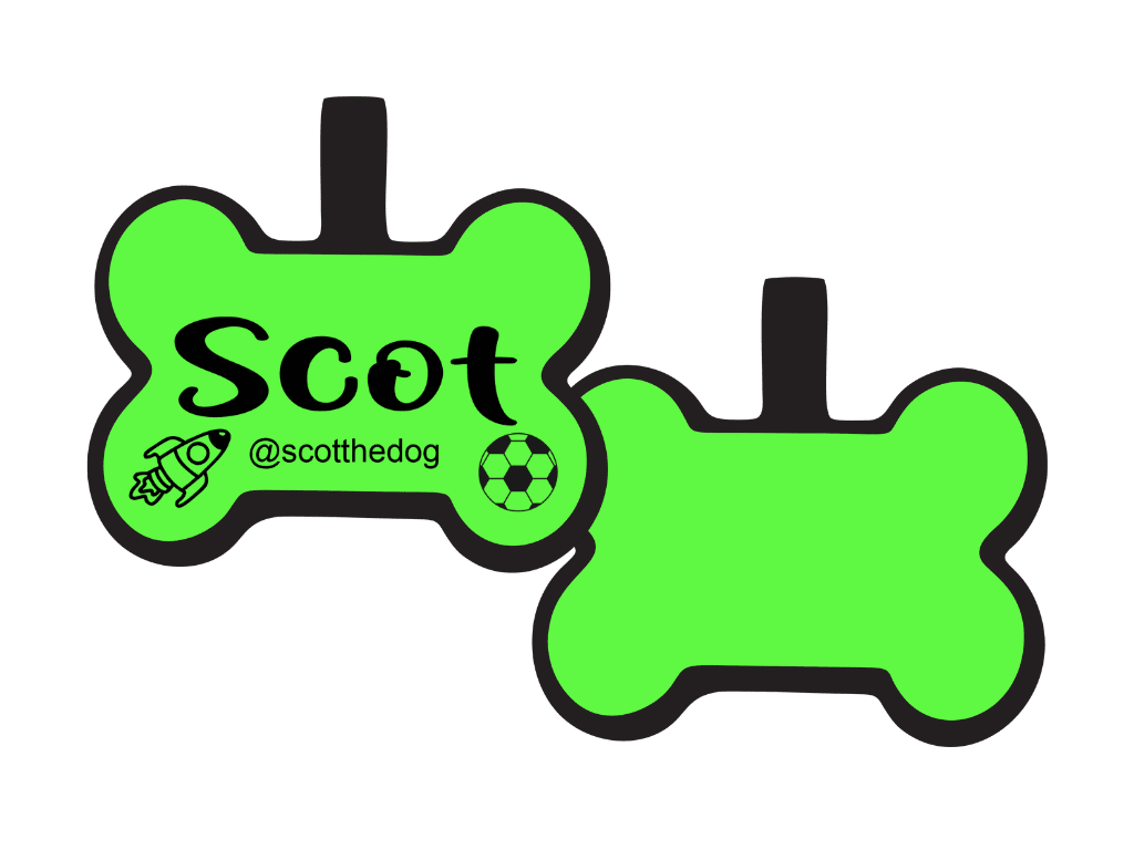 PLACA DE IDENTIFICACIÓN HUESO - NAVE ESPACIAL Y PELOTA7