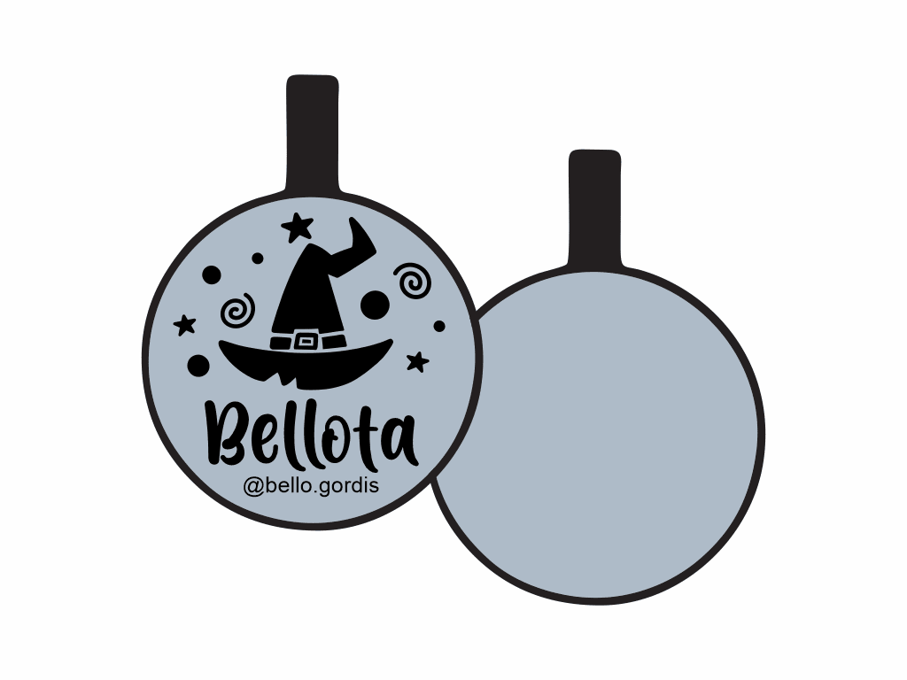 PLACA DE IDENTIFICACIÓN HALLOWEEN CÍRCULO - WITCH5