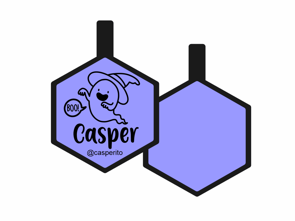 PLACA DE IDENTIFICACIÓN HALLOWEEN HEXÁGONO - BOO!12