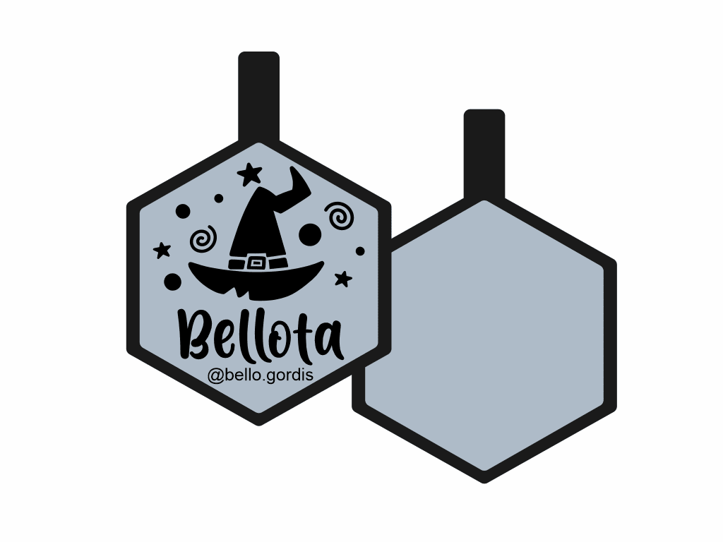 PLACA DE IDENTIFICACIÓN HALLOWEEN HEXÁGONO - WITCH5