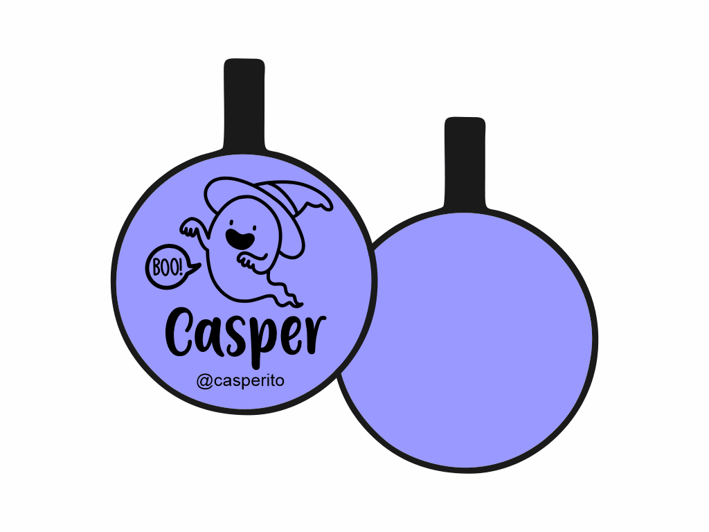 PLACA DE IDENTIFICACIÓN HALLOWEEN CÍRCULO - BOO!12