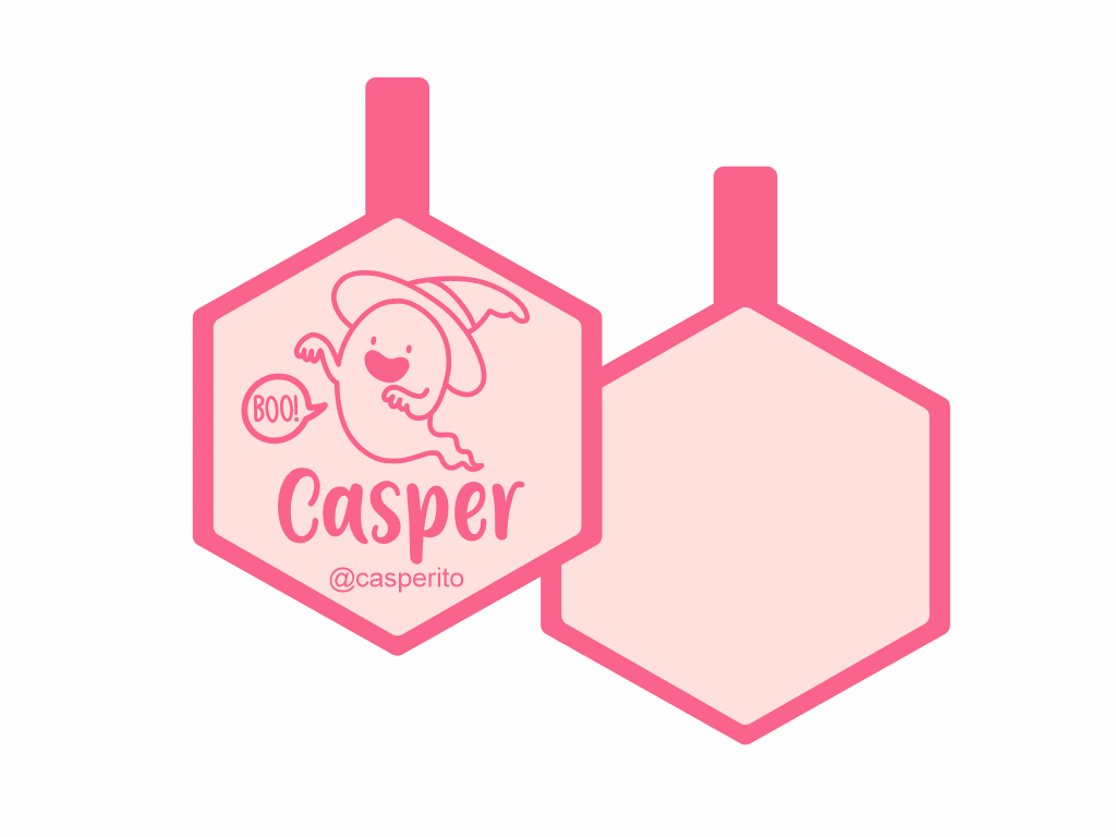 PLACA DE IDENTIFICACIÓN HALLOWEEN HEXÁGONO - BOO!14