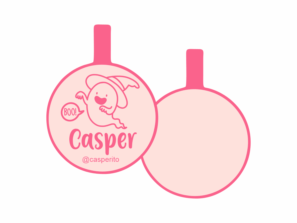 PLACA DE IDENTIFICACIÓN HALLOWEEN CÍRCULO - BOO!14