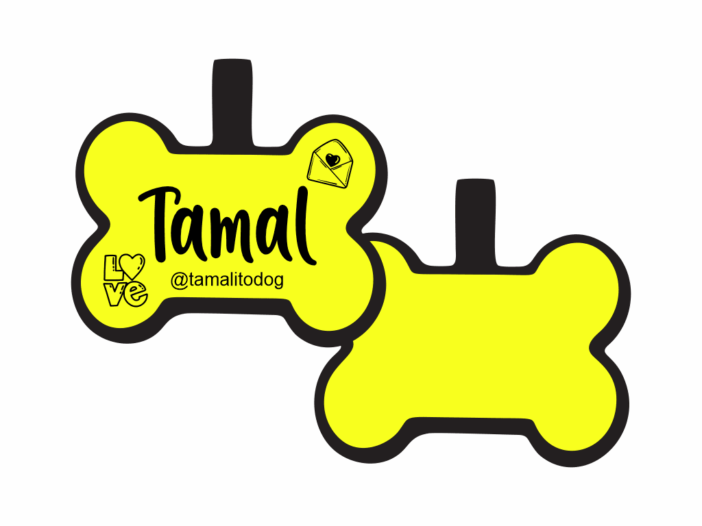 PLACA DE IDENTIFICACIÓN HUESO - LOVE LETTER6