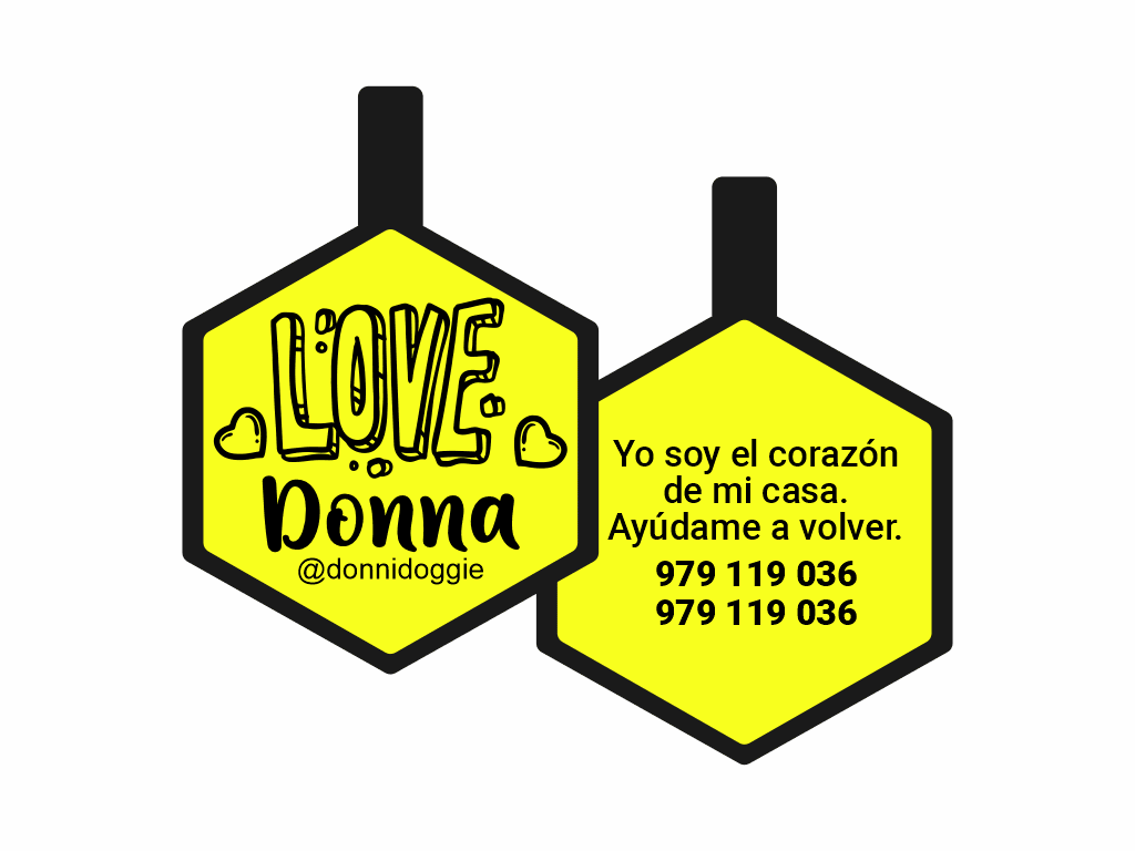 PLACA DE IDENTIFICACIÓN HEXÁGONO - LOVE1