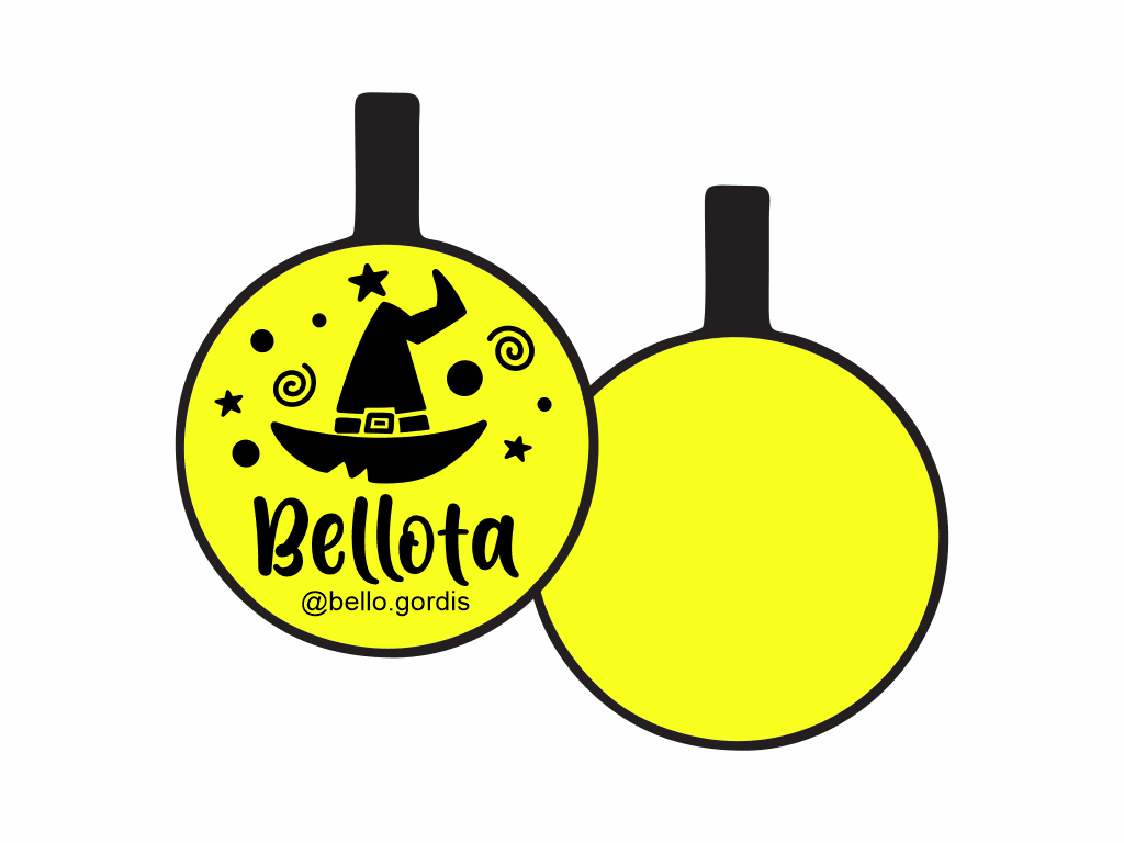 PLACA DE IDENTIFICACIÓN HALLOWEEN CÍRCULO - WITCH6