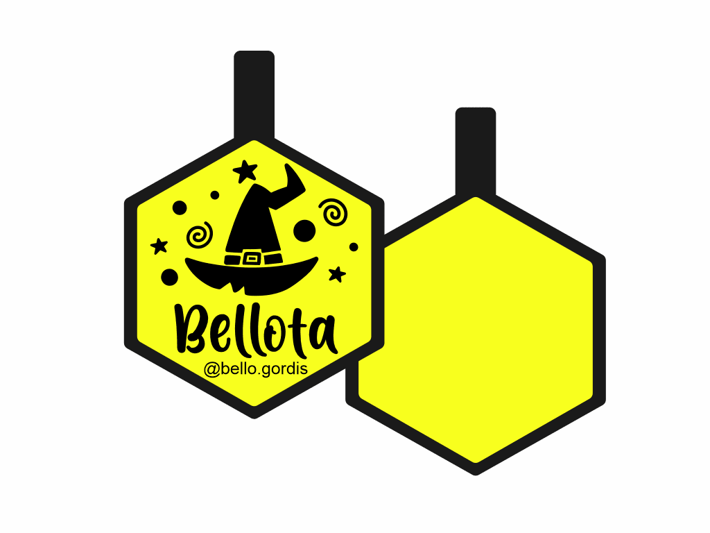 PLACA DE IDENTIFICACIÓN HALLOWEEN HEXÁGONO - WITCH6