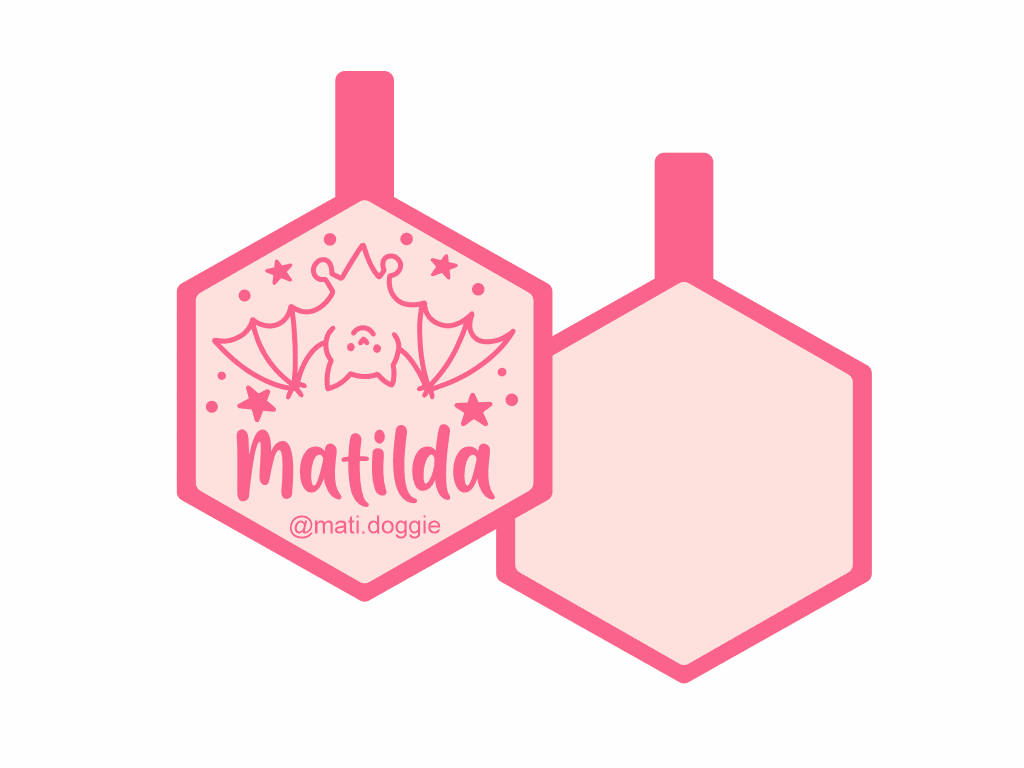 PLACA DE IDENTIFICACIÓN HALLOWEEN HEXÁGONO - VAMPIRO14