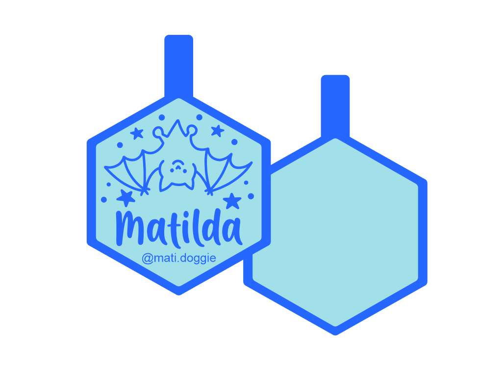 PLACA DE IDENTIFICACIÓN HALLOWEEN HEXÁGONO - VAMPIRO13