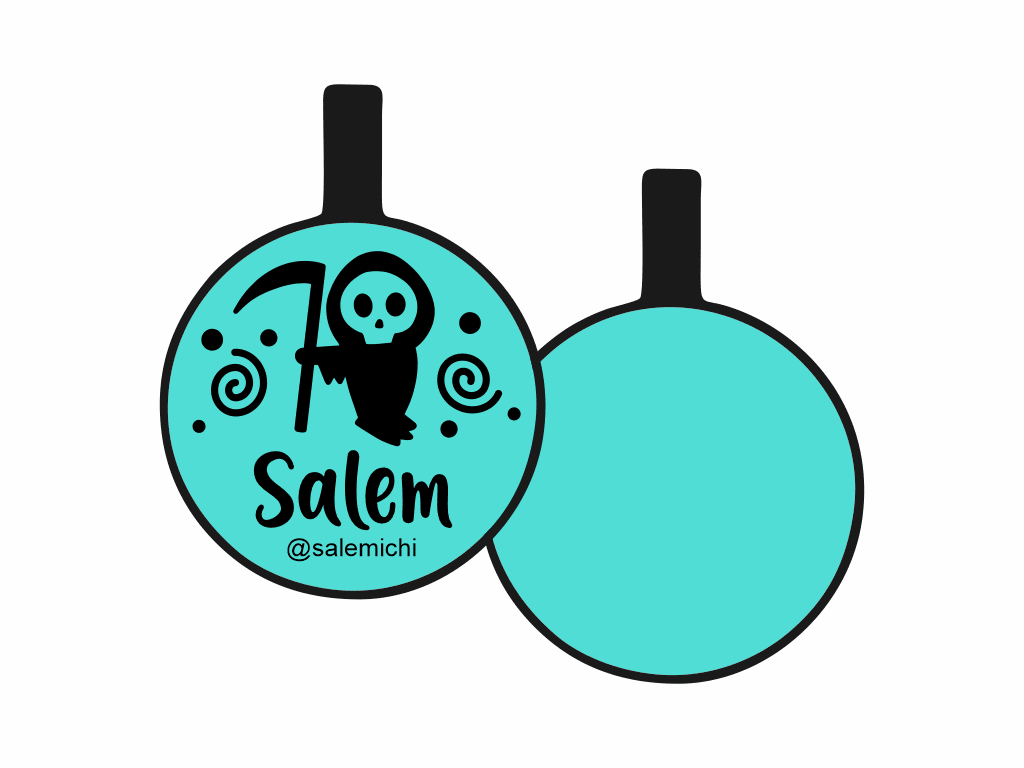PLACA DE IDENTIFICACIÓN HALLOWEEN CÍRCULO - GRIM REAPER4