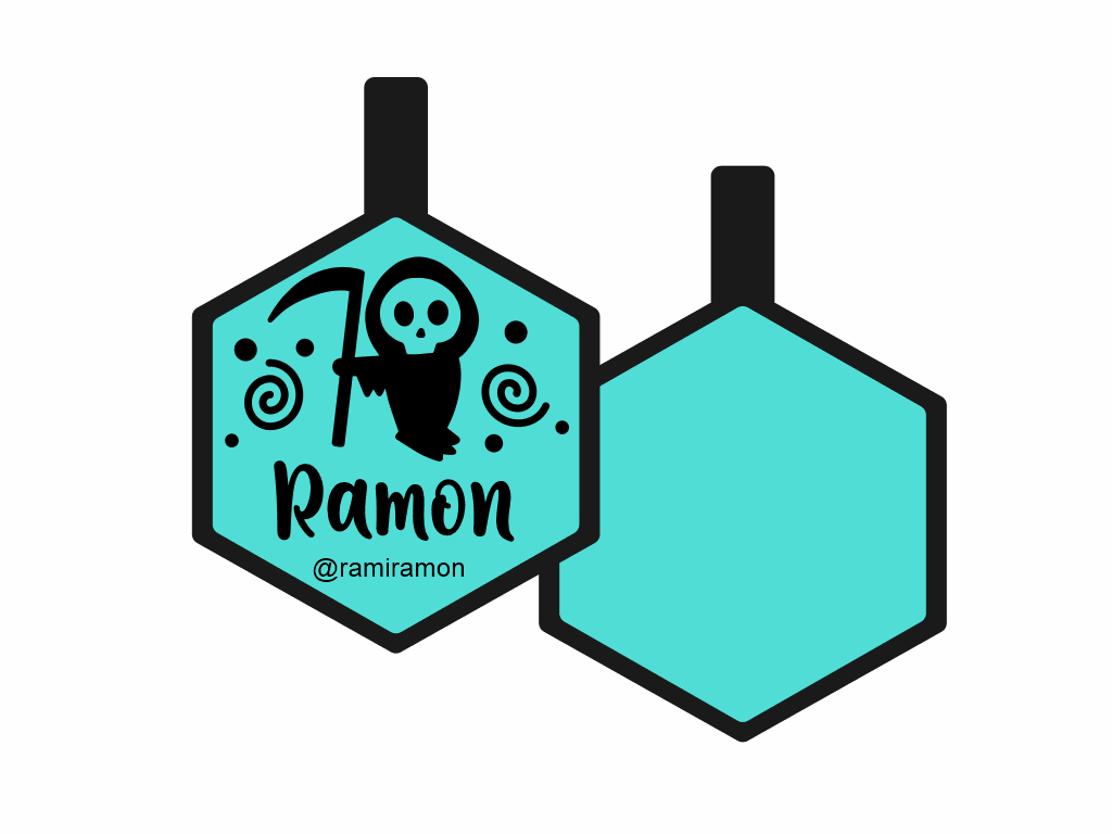 PLACA DE IDENTIFICACIÓN HALLOWEEN HEXÁGONO - GRIM REAPER4