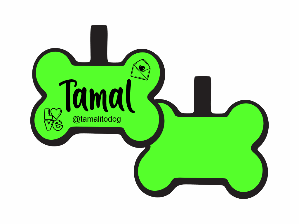 PLACA DE IDENTIFICACIÓN HUESO - LOVE LETTER7