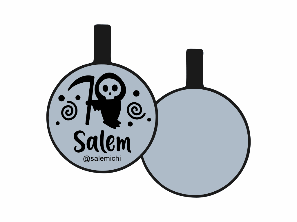 PLACA DE IDENTIFICACIÓN HALLOWEEN CÍRCULO - GRIM REAPER6