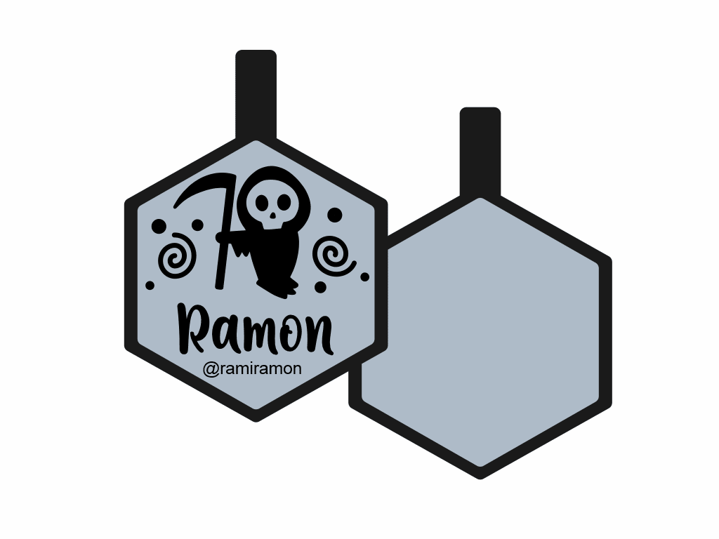 PLACA DE IDENTIFICACIÓN HALLOWEEN HEXÁGONO - GRIM REAPER6