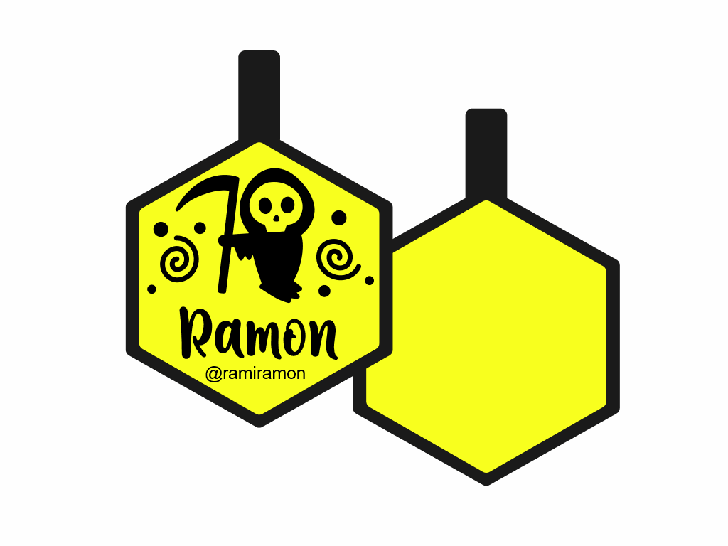 PLACA DE IDENTIFICACIÓN HALLOWEEN HEXÁGONO - GRIM REAPER7