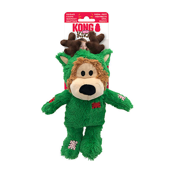 Kong Holiday Wild Knots Bears Sm/Md Assorted Green1