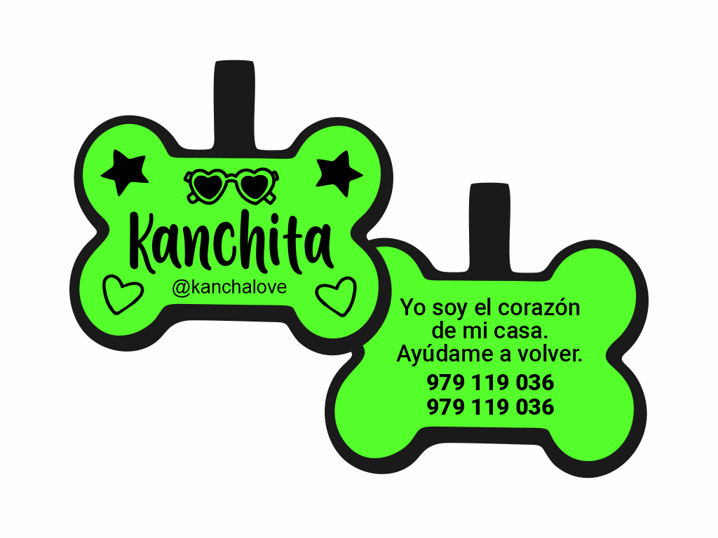 PLACA DE IDENTIFICACIÓN HUESO - COOL WOOF8