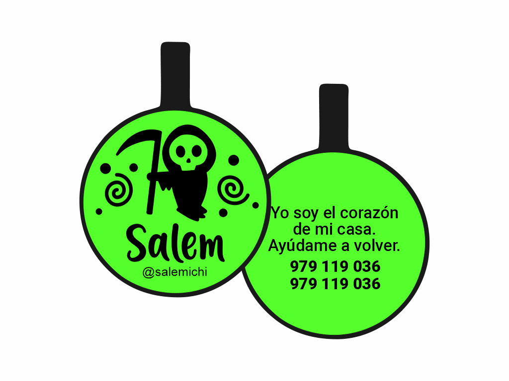 PLACA DE IDENTIFICACIÓN HALLOWEEN CÍRCULO - GRIM REAPER1