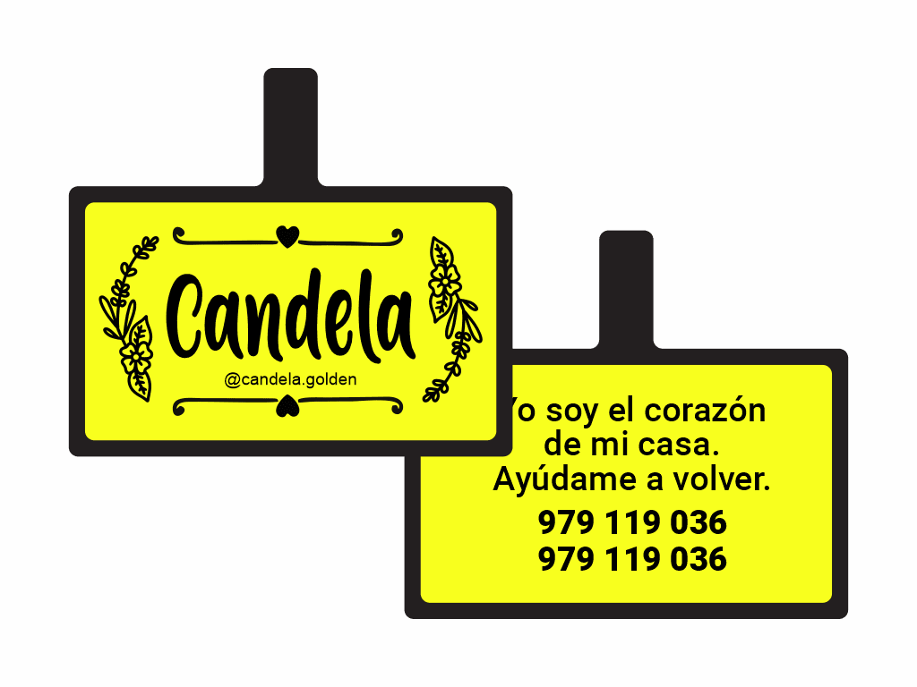 PLACA DE IDENTIFICACIÓN RECTÁNGULO - FLORES1