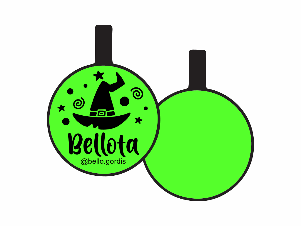 PLACA DE IDENTIFICACIÓN HALLOWEEN CÍRCULO - WITCH7