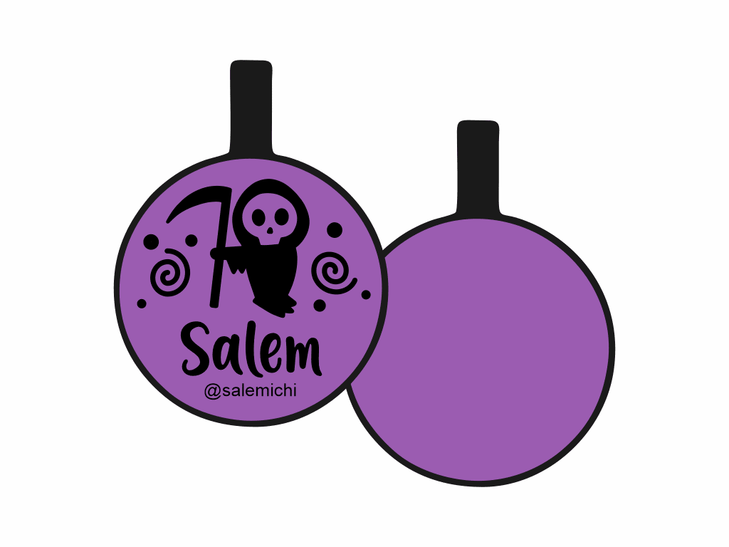 PLACA DE IDENTIFICACIÓN HALLOWEEN CÍRCULO - GRIM REAPER8