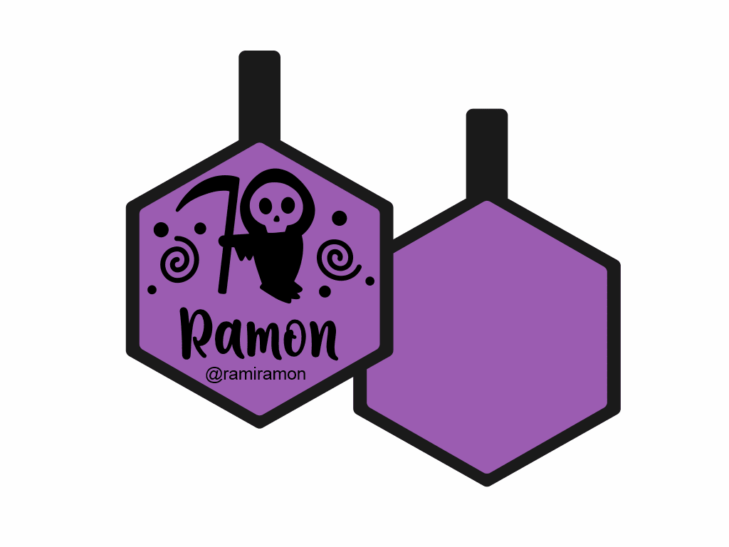 PLACA DE IDENTIFICACIÓN HALLOWEEN HEXÁGONO - GRIM REAPER8