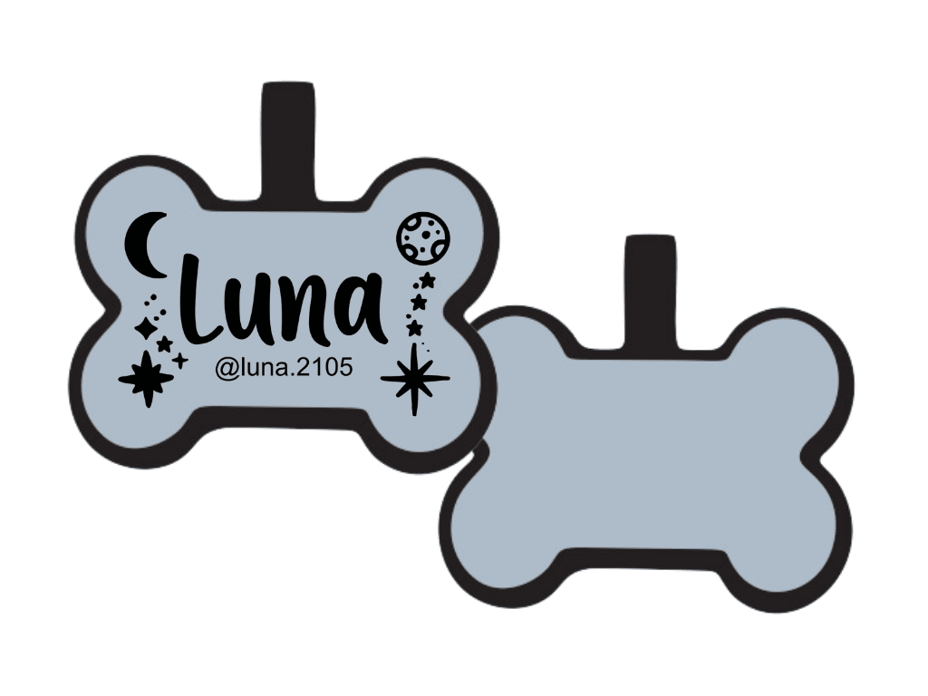 PLACA DE IDENTIFICACIÓN HUESO - LUNAS Y ESTRELLAS5