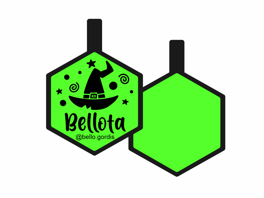 PLACA DE IDENTIFICACIÓN HALLOWEEN HEXÁGONO - WITCH7