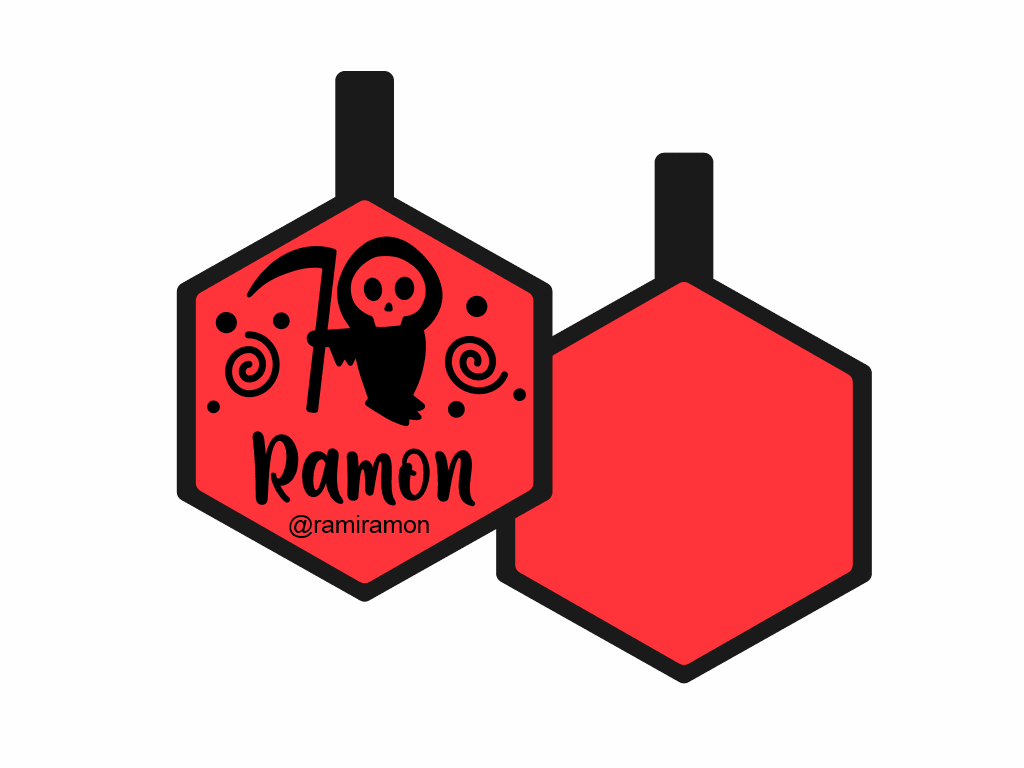 PLACA DE IDENTIFICACIÓN HALLOWEEN HEXÁGONO - GRIM REAPER11