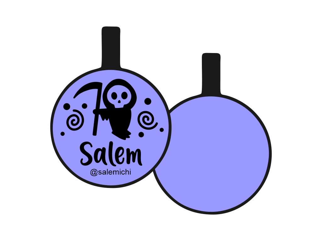 PLACA DE IDENTIFICACIÓN HALLOWEEN CÍRCULO - GRIM REAPER12