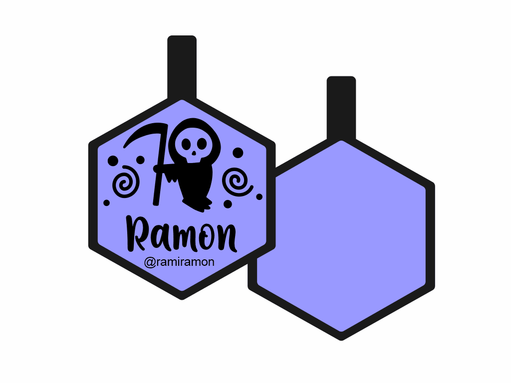 PLACA DE IDENTIFICACIÓN HALLOWEEN HEXÁGONO - GRIM REAPER12