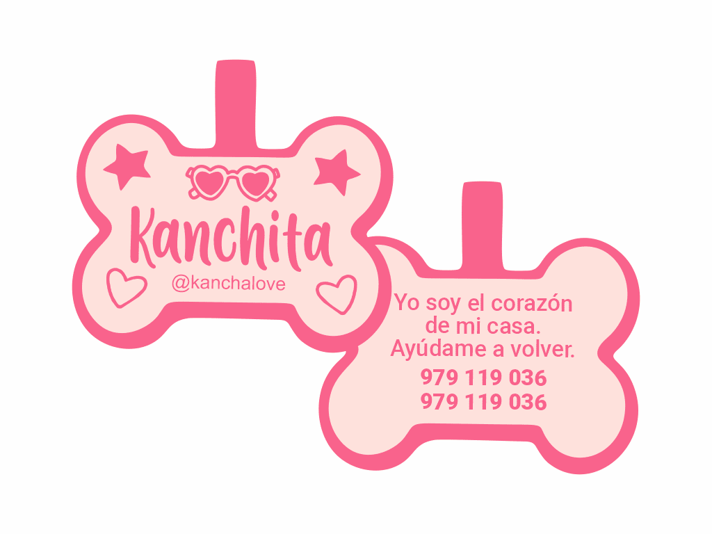 PLACA DE IDENTIFICACIÓN HUESO - COOL WOOF1