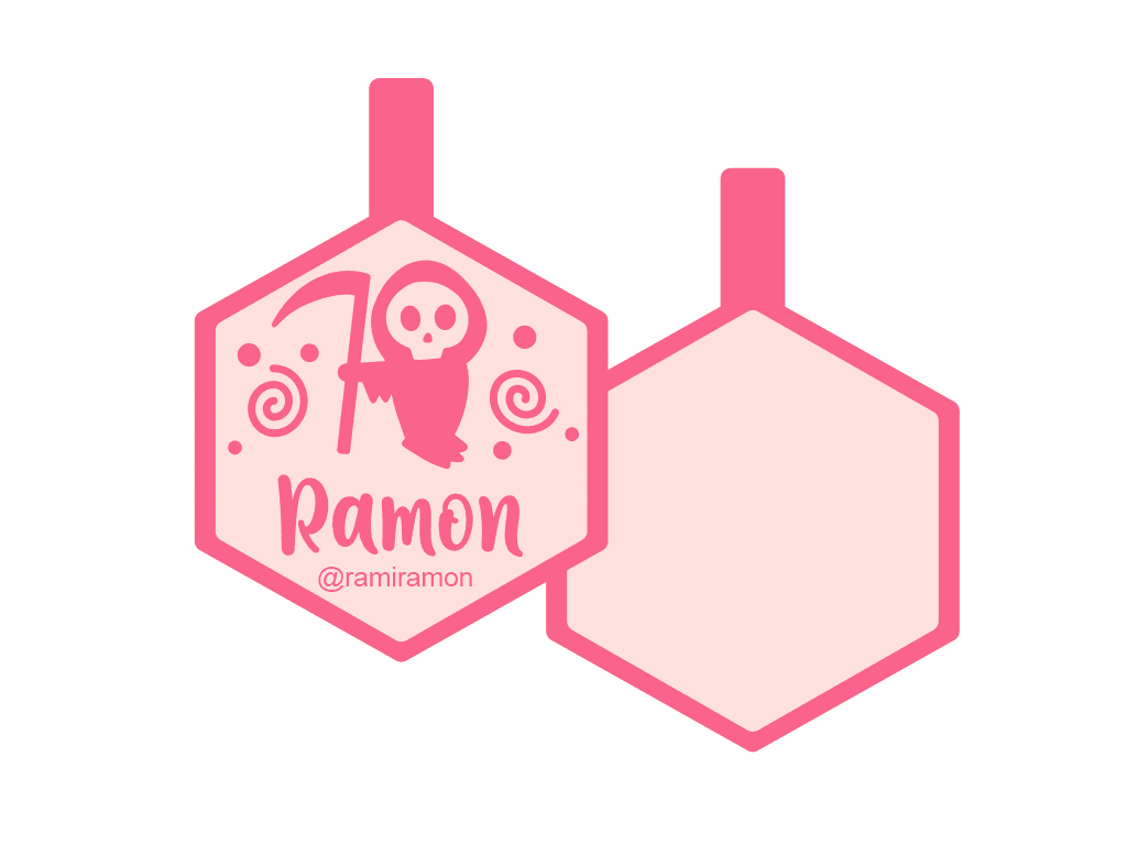 PLACA DE IDENTIFICACIÓN HALLOWEEN HEXÁGONO - GRIM REAPER14