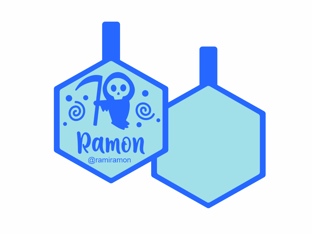 PLACA DE IDENTIFICACIÓN HALLOWEEN HEXÁGONO - GRIM REAPER13
