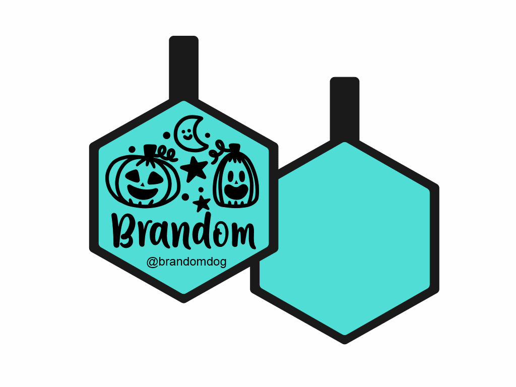 PLACA DE IDENTIFICACIÓN HALLOWEEN HEXÁGONO - FIESTA DE CALABAZAS4