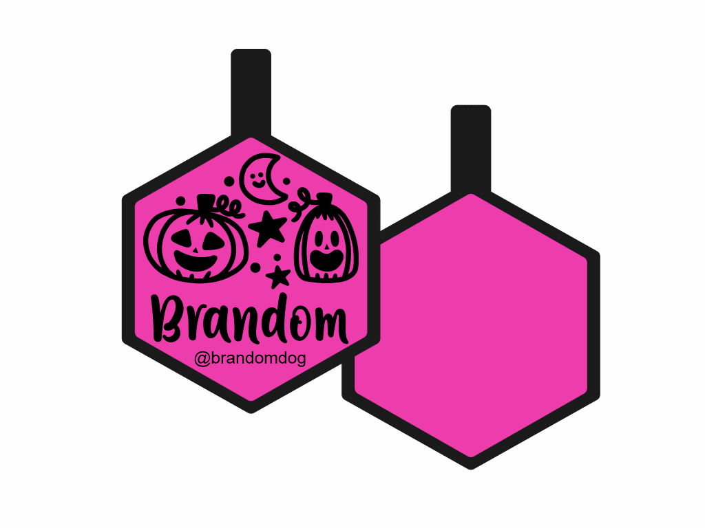 PLACA DE IDENTIFICACIÓN HALLOWEEN HEXÁGONO - FIESTA DE CALABAZAS5
