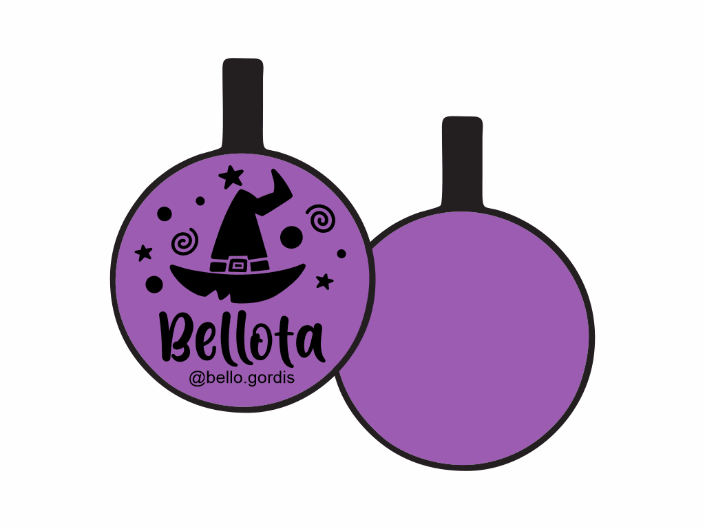 PLACA DE IDENTIFICACIÓN HALLOWEEN CÍRCULO - WITCH8