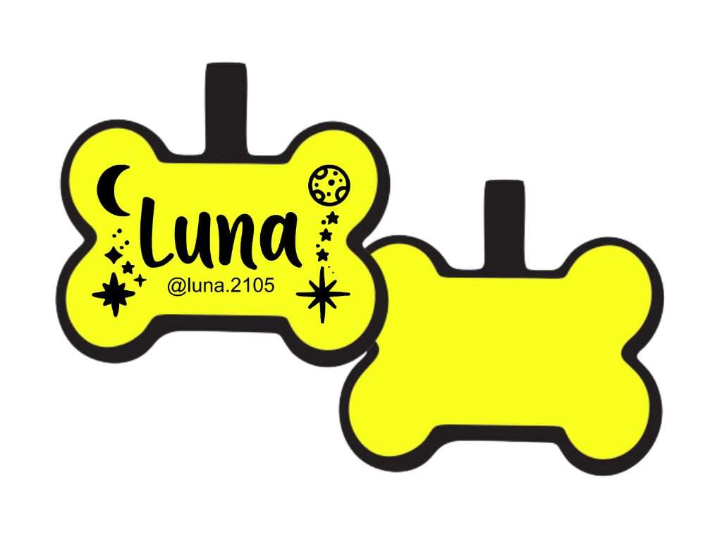 PLACA DE IDENTIFICACIÓN HUESO - LUNAS Y ESTRELLAS6