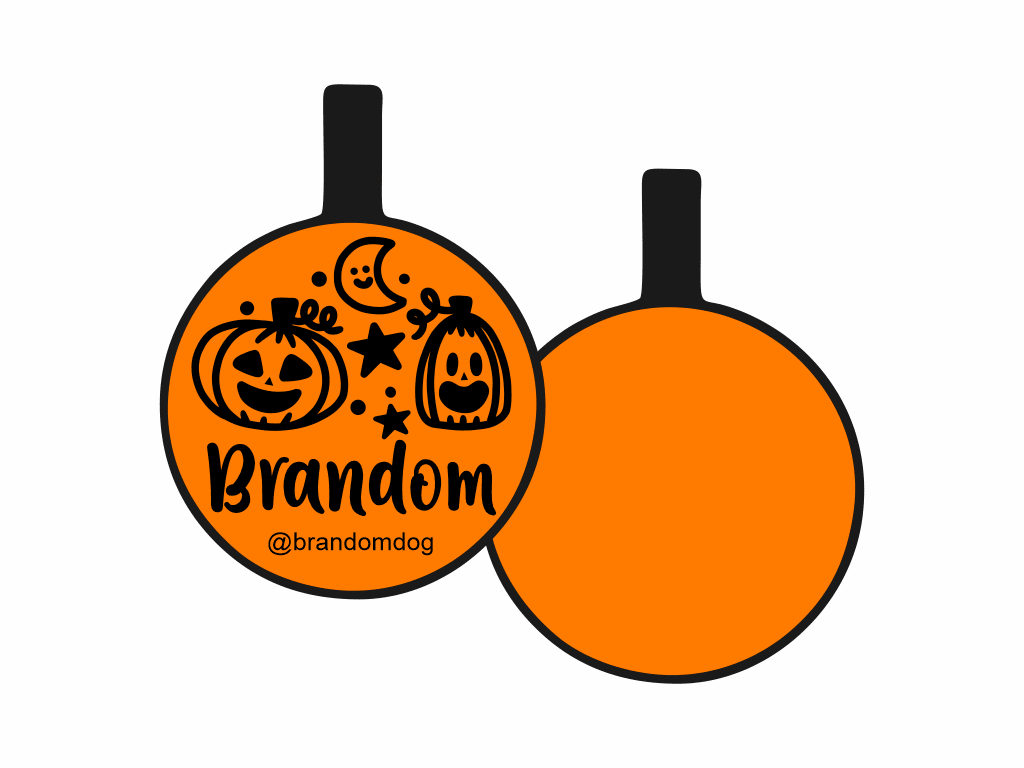 PLACA DE IDENTIFICACIÓN HALLOWEEN CÍRCULO - FIESTA DE CALABAZAS9